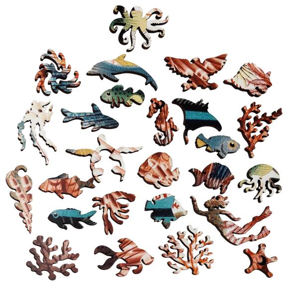 Liberty Puzzle Classic Wooden Jigsaw Puzzle Great Barrier Reef Silver Ed 129 pcs - Picture 7 of 16